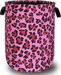 Pink Leopard Print Laundry Hamper Sexy Animal Laundry Basket by SELIONLIKN