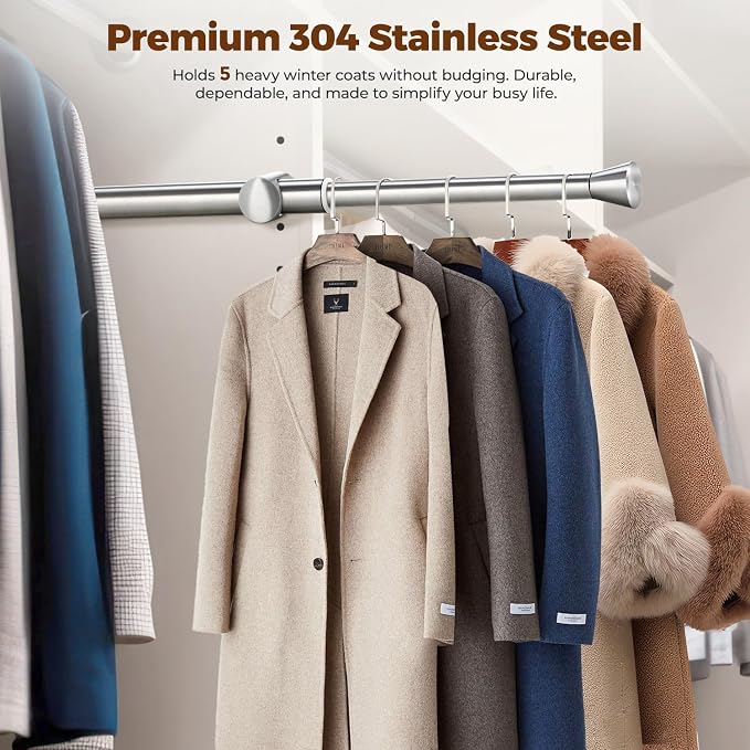 12" Pull-Out Valet Rod for Closet Organization, Add Extra Hanging Space 304 - Image 5