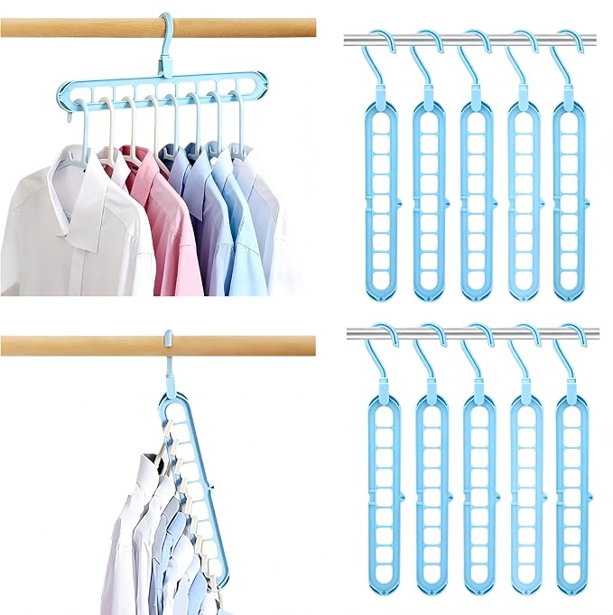 【9-Space Saving Hangers】, 【Heavy Duty PP Plastic】 【Cascading Hanger Organizer 】 by Unknown