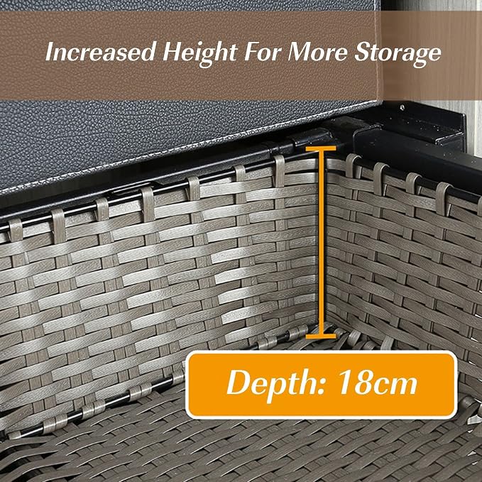 Pull Out Drawer Organizer Containers, Rattan Stackable Basket Storage Rack - Image 3