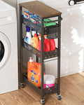Slim Storage Cart 4 Tier Laundry Cart by XYZLVSI