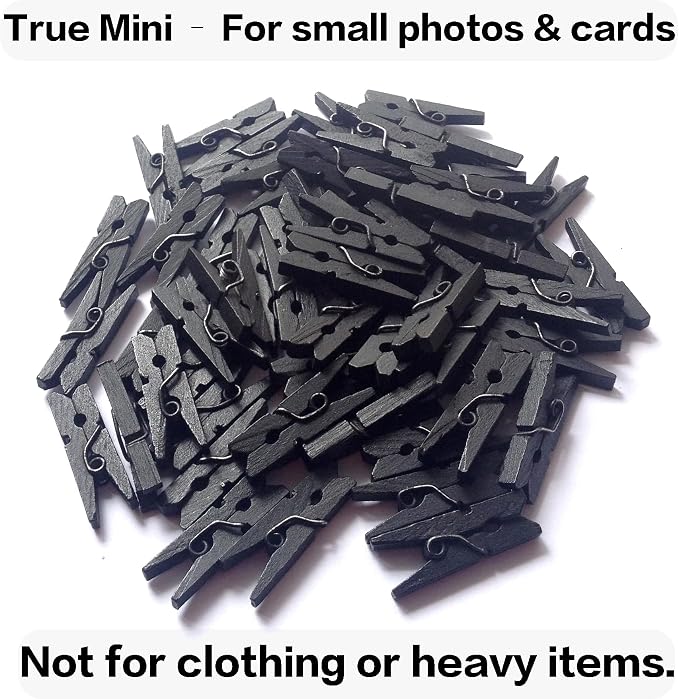 LWR CRAFTS Wooden Mini Clothespins 100 Per Pack 1" 2.5cm - Image 5