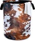 Cow Fur Laundry Basket Storage Bin Foldable Laundry Hamper Clothes Storage by Bzocm