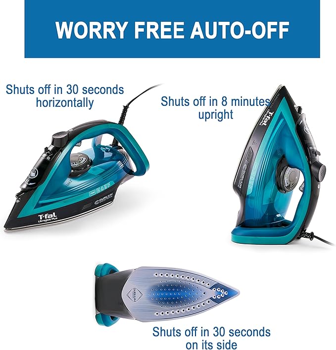 T-Fal Ultraglide Steam Iron for Clothes Durilium Soleplate, Precision Tip - Image 6