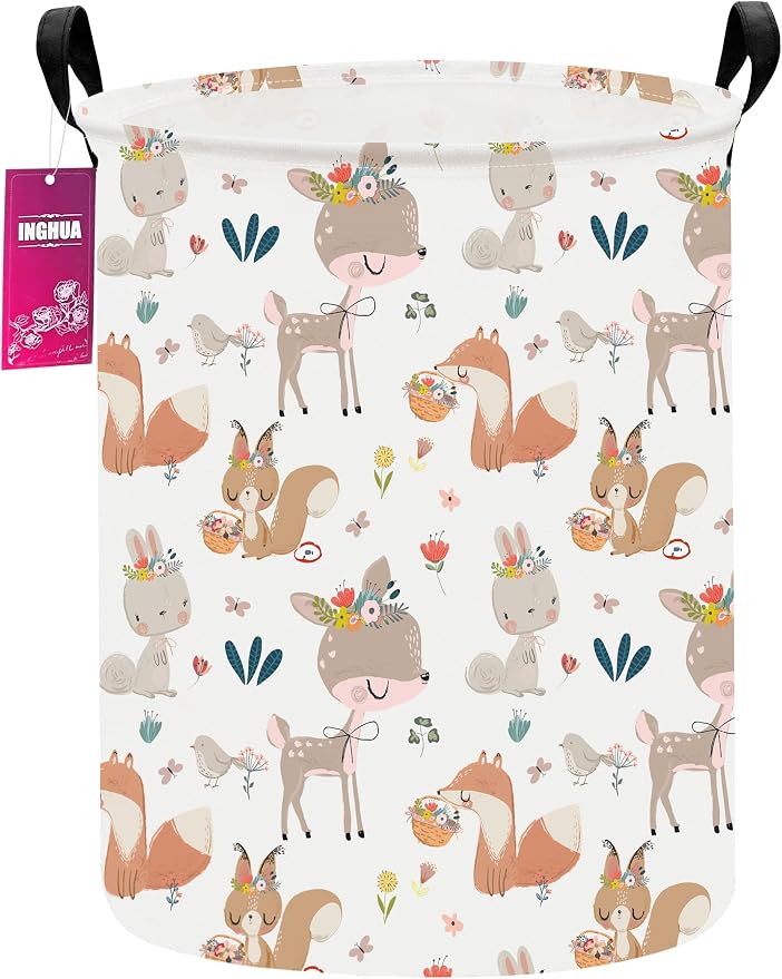 Laundry Hamper Large Canvas Fabric Lightweight Storage Basket/Toy by INGHUA