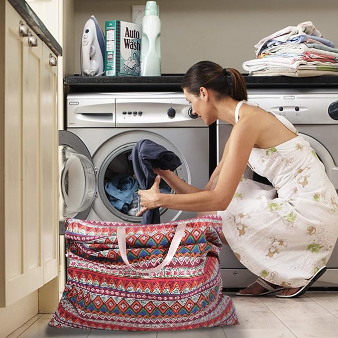 Extra Large Laundry Bag with Drawstring and Handle, Heavy Duty Travel Dirty - Image 6
