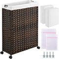 Greenstell Laundry Hamper with Wheels, 17.4 Gallon Slim Laundry Basket with 2 by Greenstell