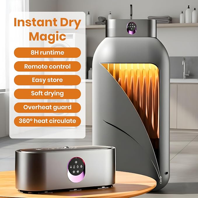  Portable Clothes Dryer, Clothes Dryer Hold 12 Items, - Image 2