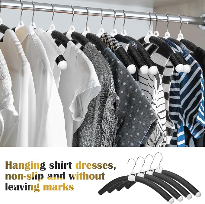 Maxdot 10 Pcs Padded Bendable Hanger 19" No Shoulder Bump Sweater Coat Hangers - Image 3