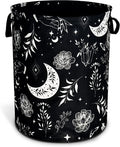 Gothic Moon Laundry Basket Moon Phase Foldable Oxford Cloth Funny Tote Bag by NUTAINLA