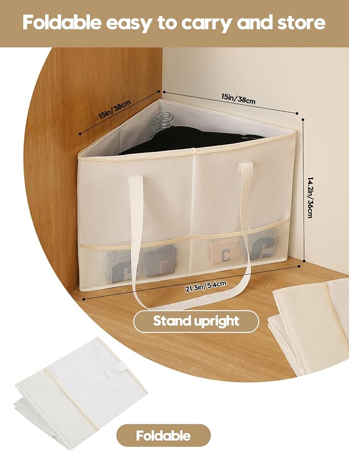 2 Pack Rigid Hanger Organizer, Triangle Storage Bin - Image 2