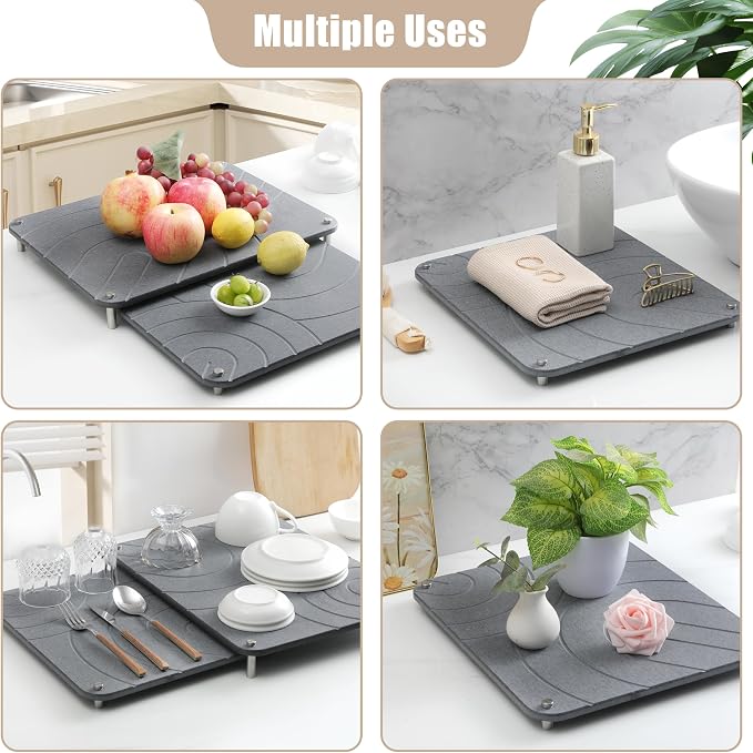 CZWL&HG 2 PCs Stone Dish Drying Mats - Image 6