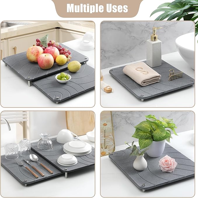 CZWL&HG 2 PCs Stone Dish Drying Mats - Image 6