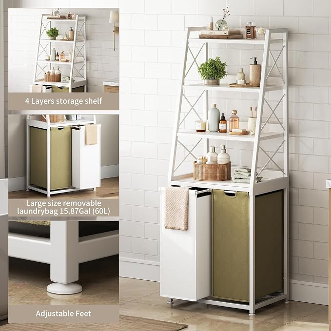Laundry Basket, 2 Section Laundry Hamper - Image 4