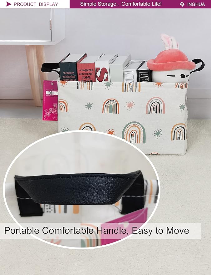 Rectangular Storage Basket Fabric Organizer Bin - Image 5