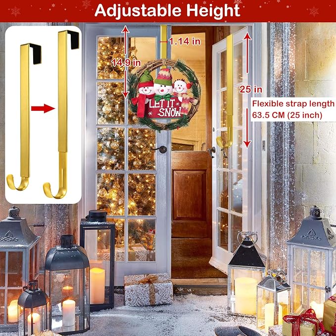 Gold Wreath Hanger, Christmas Decorations Adjustable Wreath Hangers - Image 6