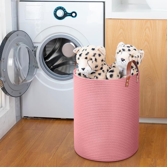 80L Large Rope Basket, Woven Rope Storage Basket - Image 5