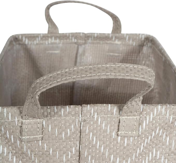 DII Collapsible Waterproof Chevron Laundry, Small Rectangle, Stone/Cream - Image 6