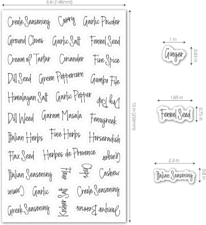 278 Pcs Clear Spice Labels Stickers Preprinted, Small-Stickable -Removable - Image 4