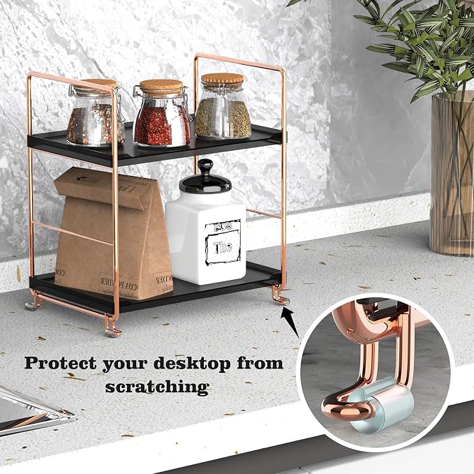 2-Tier Countertop Organizer Cosmetic Storage Rack Vanity Tray Stackable - Image 3