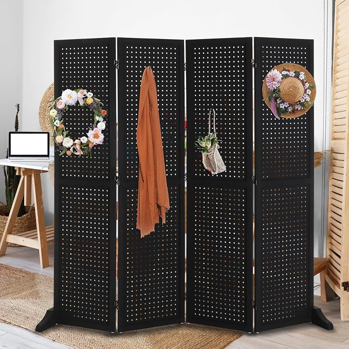 Bonnlo 4 Panel Pegboard Freestanding, 5 FT Portable Display Board Organizer - Image 7