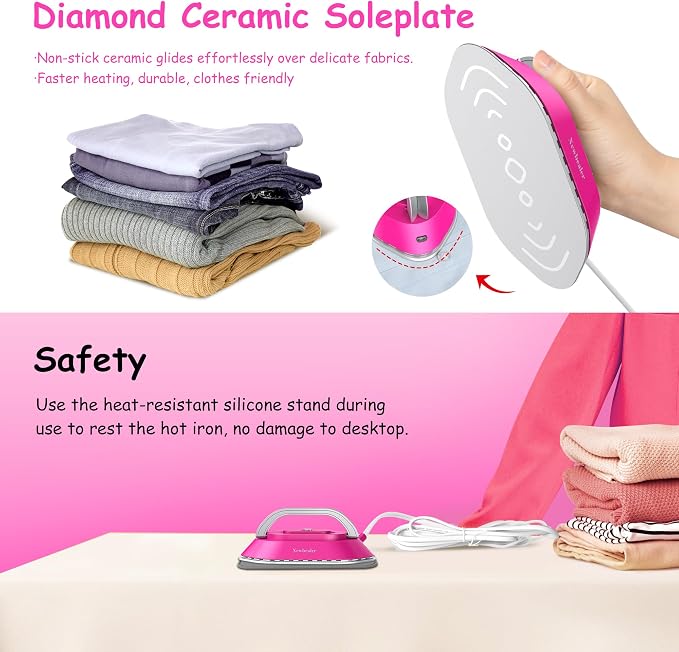 Newbealer Travel Iron with Global Voltage, 100-240V Mini Dry Iron - Image 8