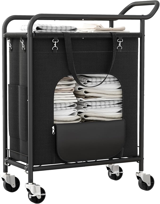 Laundry Basket with Wheels, 150L Large Rolling Laundry Hamper, Heavy-Duty by Unknown