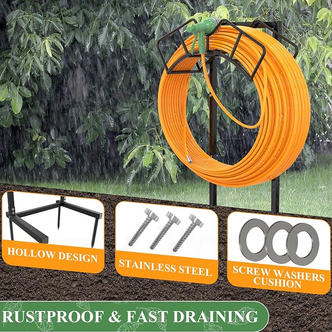 Super Stable Garden Hose Holder, Detachable Water Hose Holders Stand Holds - Image 5