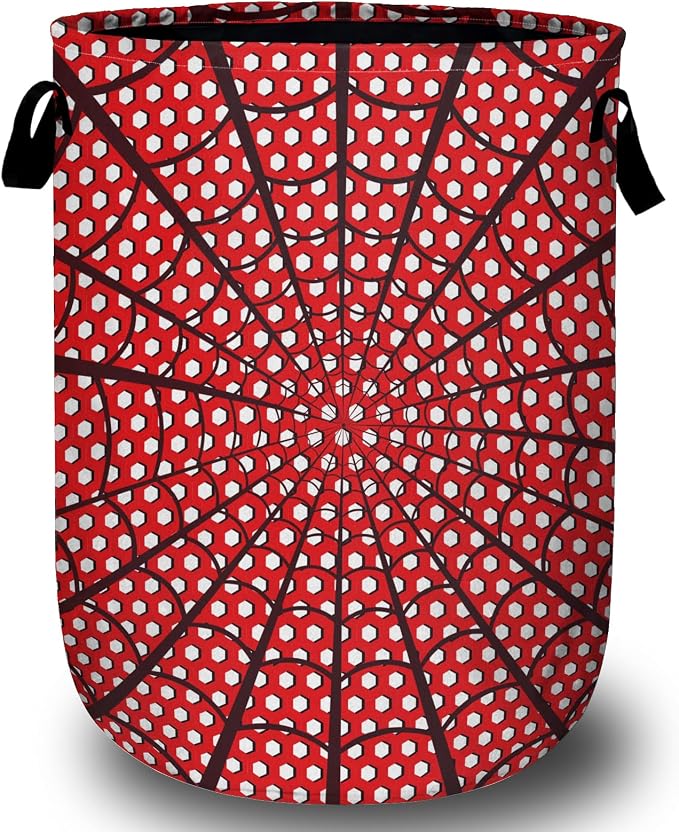 Red Spider Web Laundry Basket, Foldable Waterproof Halloween Laundry Hamper by Unknown