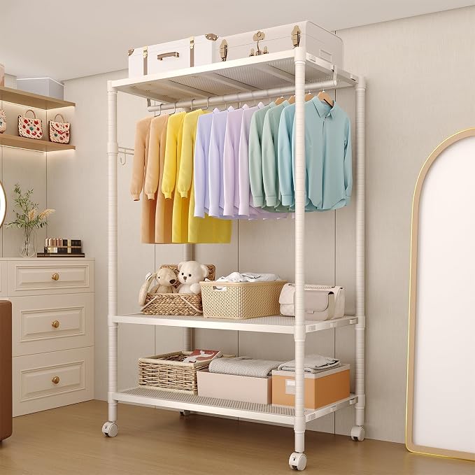 Rolling Garment Rack 70"H Metal Clothes Rack - Image 8