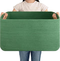 OIAHOMY 75L Large Blanket Basket, Woven Cotton Rope Baskets by MasterofSpaceOptimization