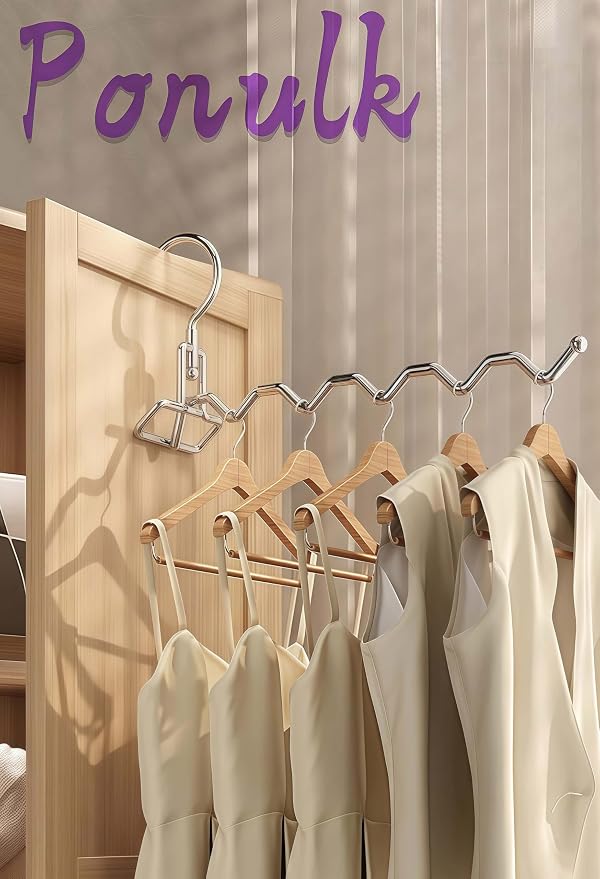 4-Pack Folding Mounted Clothes Rack, Stainless Steel Clothes Hooks Holder Space - Image 3
