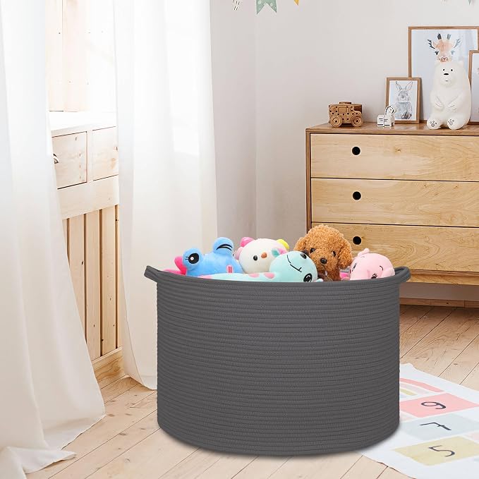 Extra Large Blanket Basket 87L, Laundry Hamper, Baby Nursery Hamper - Image 5