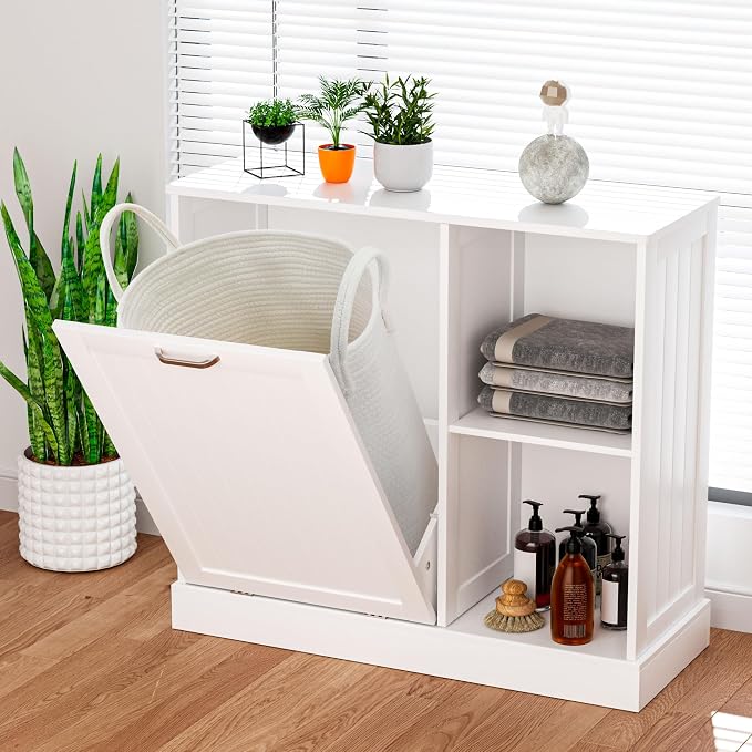 GAZHOME Tilt Out Laundry Hamper Cabinet - Image 3