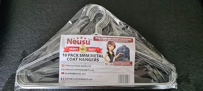 Neusu Heavy Duty Hangers - 5mm Solid Metal - Image 8