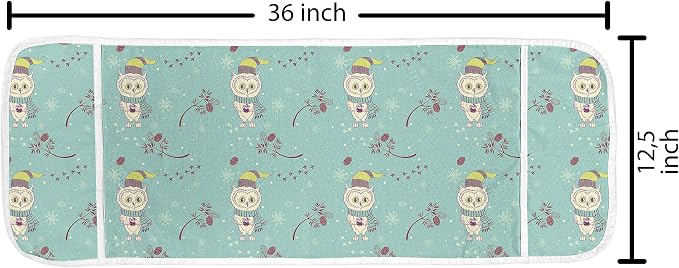 Ambesonne Owl Print Microwave Oven Cover, New Year Winter Themed Pattern - Image 2