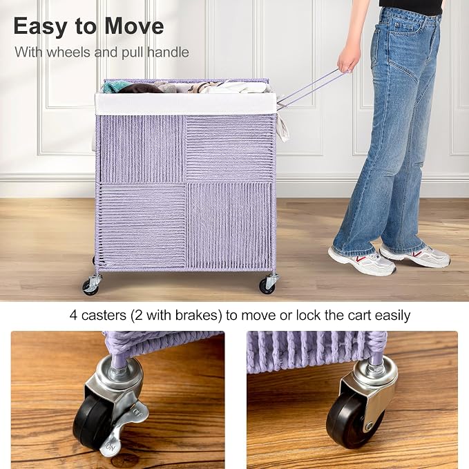 WOWLIVE Double Laundry Hamper - Image 7