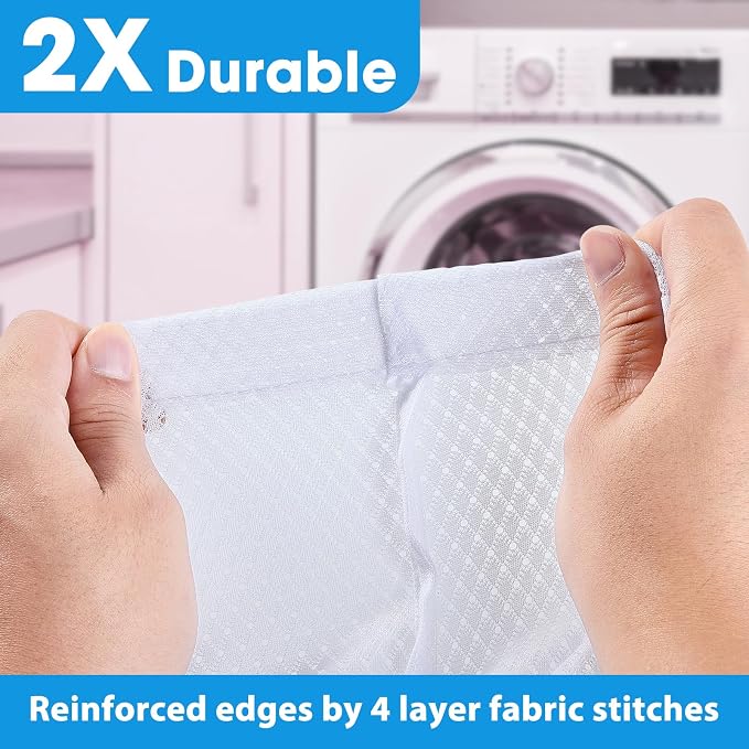 2Pack XL Heavy Duty Mesh Laundry Bags, Machine Washable Large Dirty Clothes - Image 4