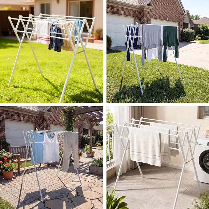 Collapsible Expandable Metal Clothes Drying Rack, Foldable & Portable Laundry - Image 5