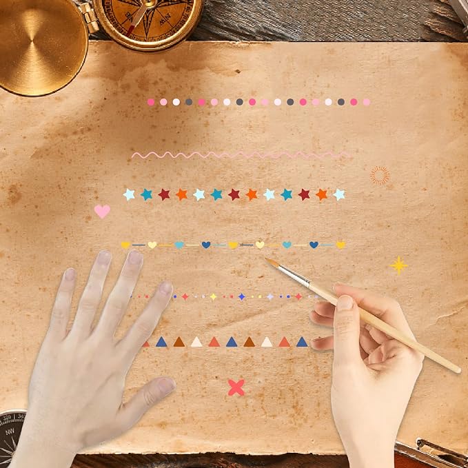 CRASPIRE Clear Silicone Stamp Round Dot Heart Star Triangle Star Burst Symbols - Image 4