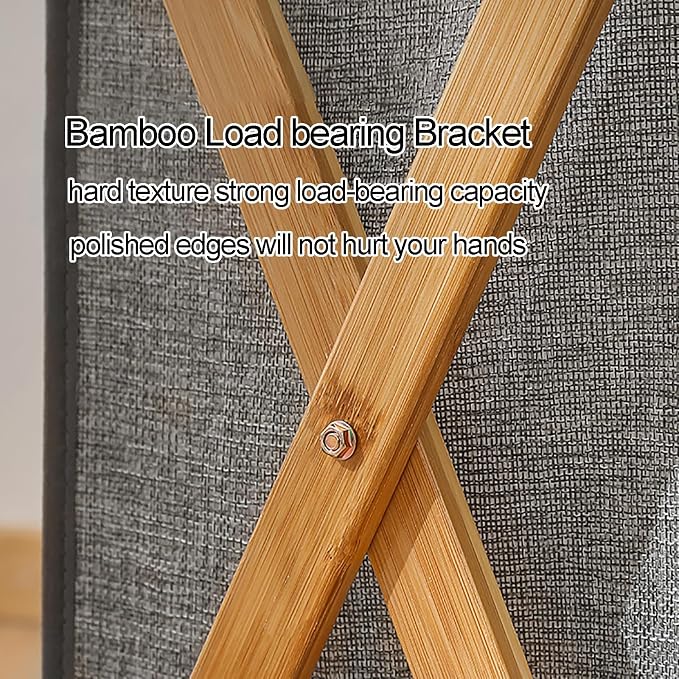 Gtzly Bamboo Laundry Hamper Collapsible X-Frame Laundry Basket Portable Laundry - Image 3