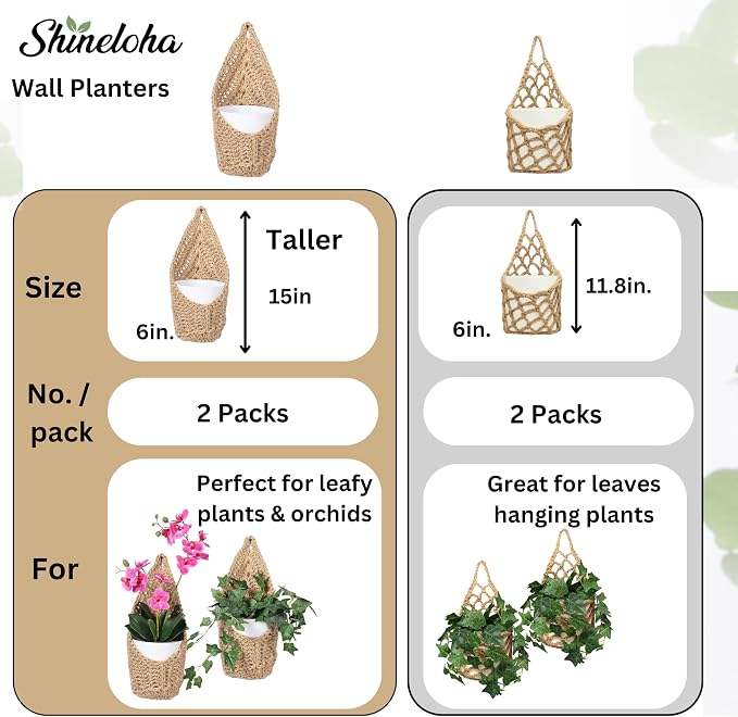 2 Pack 6 inch Hanging Orchid Basket, Hanging Orchid Planter | Macrame Wall - Image 7
