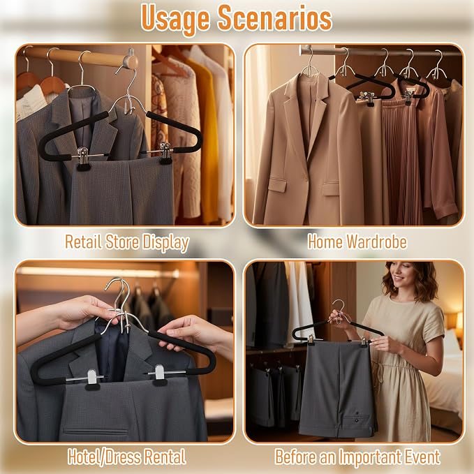 Kathfly 10 Pack Foam Padded Black Suit Hangers - Image 7