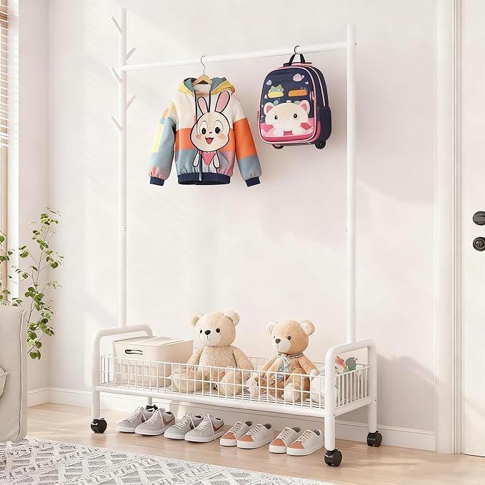 Clothes Rack with Storage Shelves, Heavy - Image 9