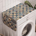 Ambesonne Moroccan Washing Machine Organizer, Portuguese Azulejo Checkered by Ambesonne