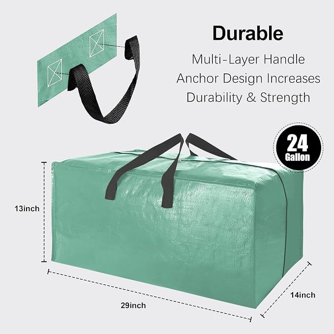 12 Pack Heavy Duty Large Moving Bags W/Backpack Straps - Image 2