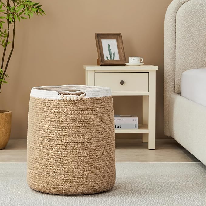 65L Woven Jute Laundry Hamper Basket - Image 5