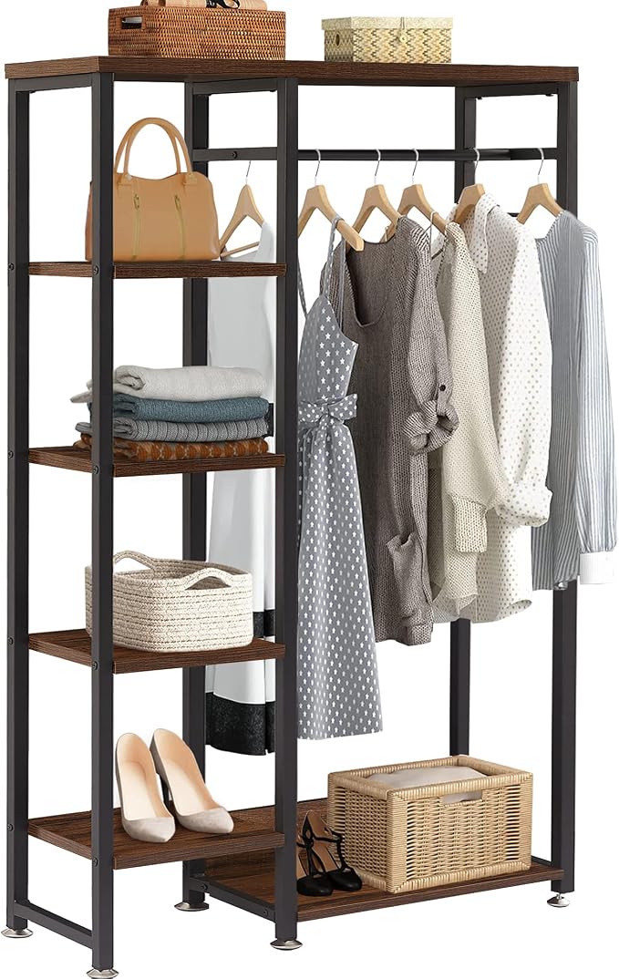 VECELO Open Garment Clothing Rack, Free-Standing Heavy Duty Storage Closet by VECELO