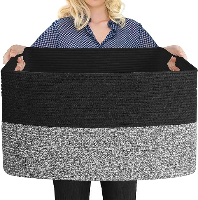 Extra Large Storage Baskets, Rectangle Woven Basket by MEGASKET