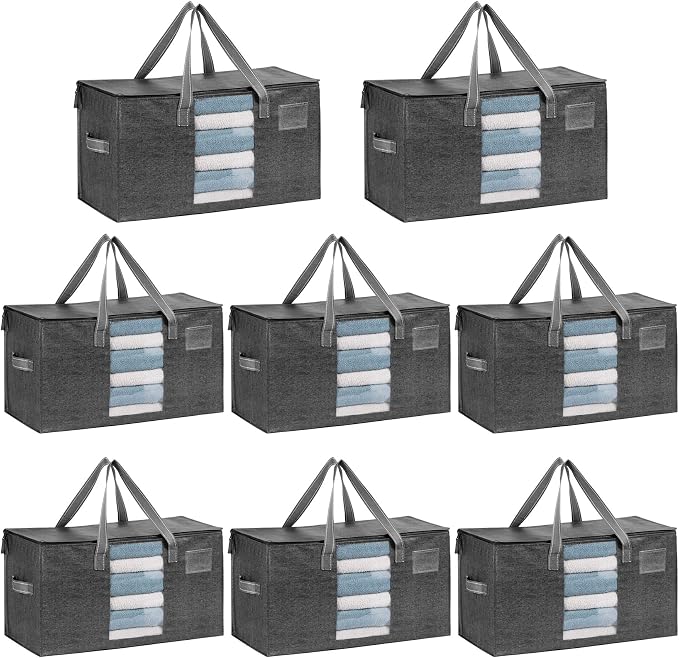 VENO 8 Pack Moving Bags, Comforter and Blanket Storage Bags by Veno